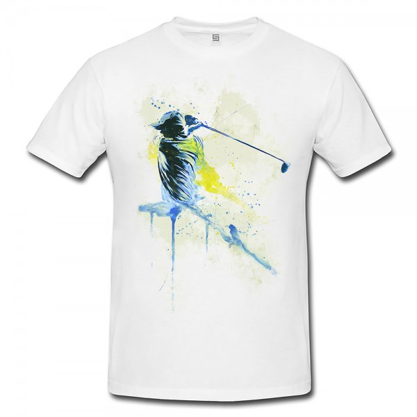 Paul Sinus Art Golf Premium Herren und Damen T-Shirt Motiv aus Paul Sinus Aquarell