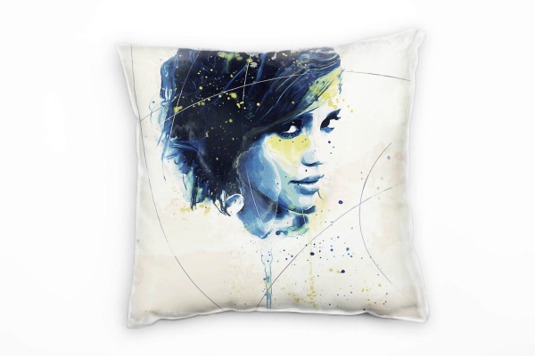 Paul Sinus Art Jessica Alba Deko Kissen Bezug 40x40cm für Couch Sofa Lounge Zierkissen