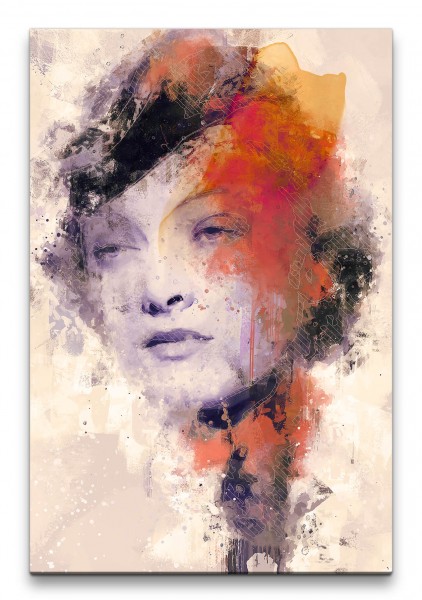 Paul Sinus Art Marlene Dietrich Porträt Abstrakt Kunst Filmikone Schauspielerin 60x90cm Leinwandbild