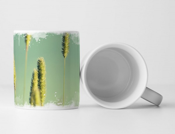 Paul Sinus Art Tasse Geschenk Naturfotografie – Vintage grüne Halme