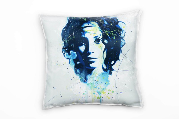 Paul Sinus Art Christy Turlington Deko Kissen Bezug 40x40cm für Couch Sofa Lounge Zierkissen