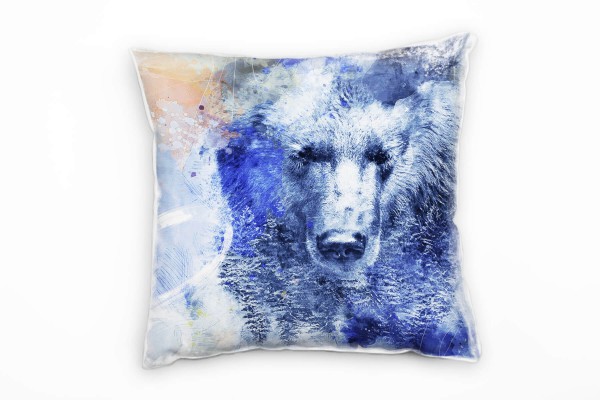 Paul Sinus Art Bear II Deko Kissen Bezug 40x40cm für Couch Sofa Lounge Zierkissen