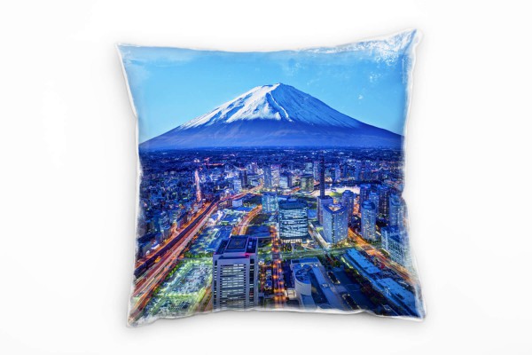 Paul Sinus Art Urbanes und City, Hochhäuser, Japan, Berg Deko Kissen 40x40cm für Couch Sofa Lounge Zierkissen