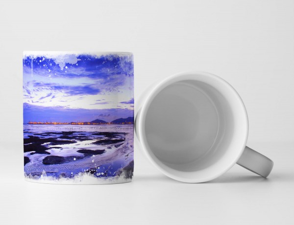 Paul Sinus Art Tasse Geschenk Landschaftsfotografie – Wattenmeer unter Nachthimmel