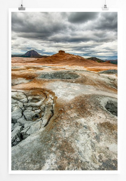 Paul Sinus Art Landschaftsfotografie 60x90cm Poster Geothermische Ebene Island