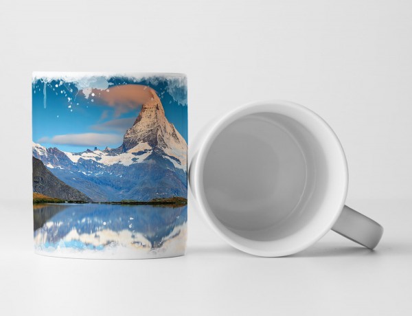 Paul Sinus Art Tasse Geschenk Landschaftsfotografie – Alpensee in der Schweiz