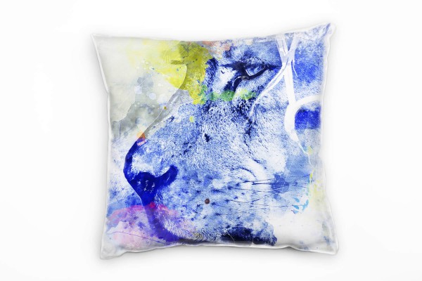 Paul Sinus Art Lion Wild Deko Kissen Bezug 40x40cm für Couch Sofa Lounge Zierkissen