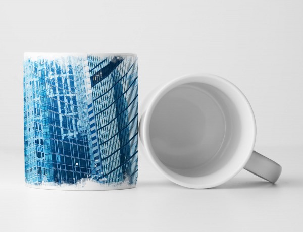 Paul Sinus Art Tasse Geschenk Architekturfotografie – Blaue Wolkenkratzer