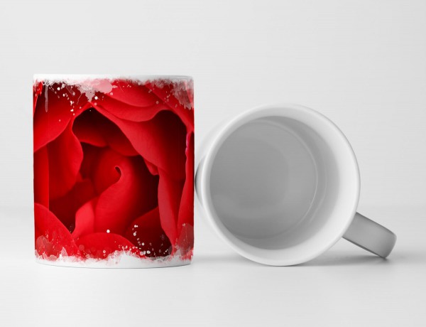 Paul Sinus Art Tasse Geschenk Naturfotografie – Rote Rosenknospe