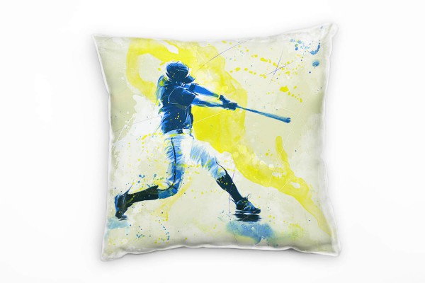 Paul Sinus Art Baseball III Deko Kissen Bezug 40x40cm für Couch Sofa Lounge Zierkissen