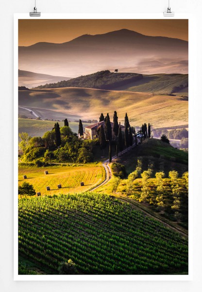 Paul Sinus Art 60x90cm Landschaftsfotografie Poster Sonniges Toskana Italien