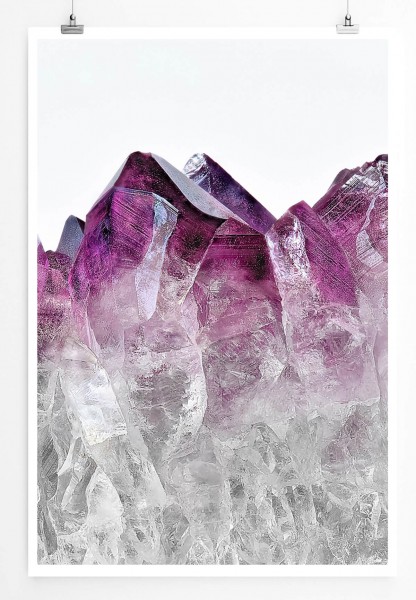 Paul Sinus Art Ombre Amethyst Kristall violett weiß 60x90cm Poster