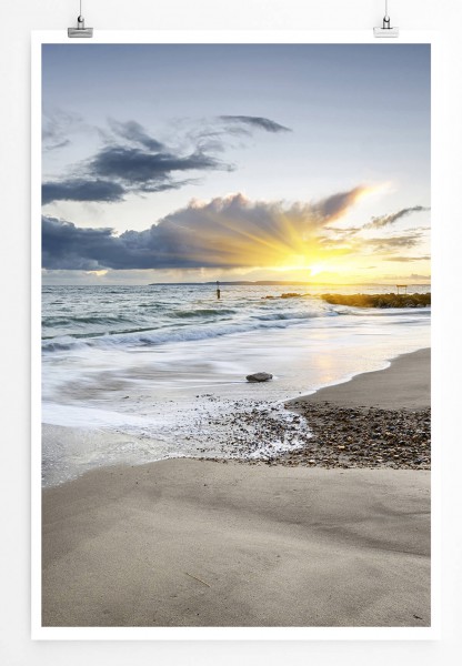 Paul Sinus Art Landschaftsfotografie 60x90cm Poster Sonnenaufgang bei Bournemouth in Dorset UK