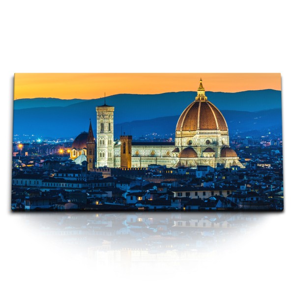 Paul Sinus Art Kunstdruck Bilder 120x60cm Florenz Kathedrale Berge Abendrot Italien