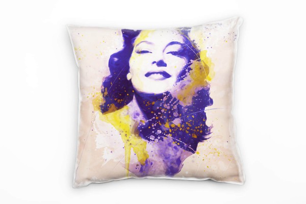 Paul Sinus Art Ava Gardner III Deko Kissen Bezug 40x40cm für Couch Sofa Lounge Zierkissen