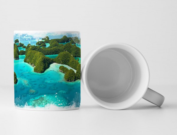 Paul Sinus Art Tasse Geschenk Landschaftsfotografie – Vogelperspektive auf Palau