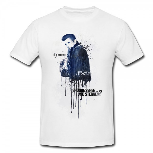 Paul Sinus Art Colin Farrell Premium Herren und Damen T-Shirt Motiv aus Paul Sinus Aquarell