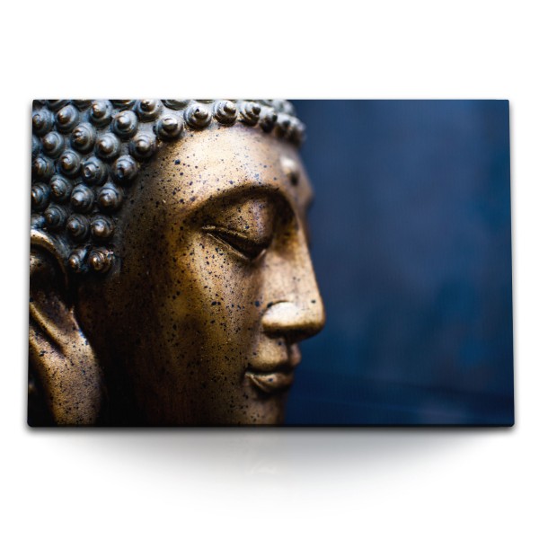 Paul Sinus Art 120x80cm Wandbild auf Leinwand Buddha Buddhastatue Gottheit Buddhismus Meditation