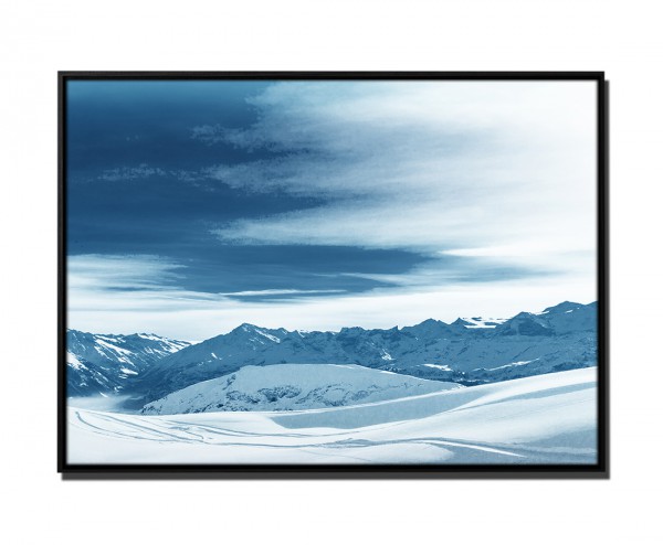 Paul Sinus Art 105x75cm Leinwandbild Petrol Gebirgslandschaft Schnee