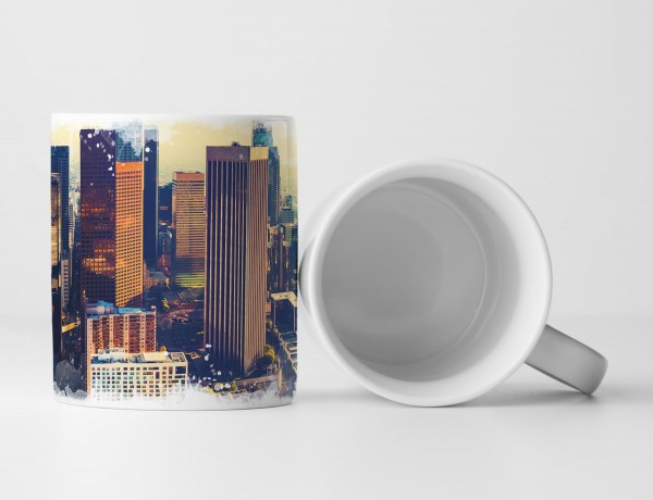 Paul Sinus Art Tasse Geschenk Los Angeles Downtown – Fotografie Stadt Hochhäuser