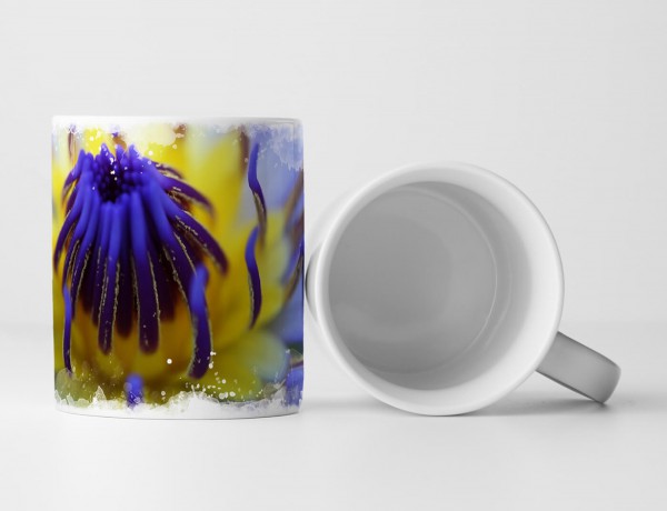 Paul Sinus Art Tasse Geschenk Naturfotografie – Gelb blaue Lotusblüte