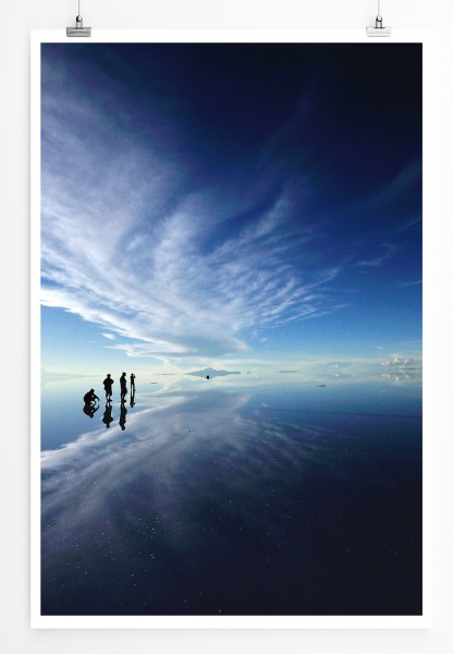 Paul Sinus Art 90x60cm Poster Spiegelnde Wolkenlandschaft in Uyuni Bolivien