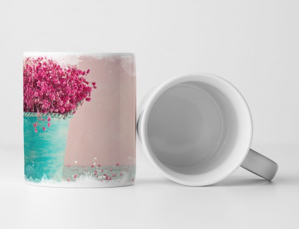 Paul Sinus Art Tasse Geschenk Künstlerische Fotografie – Pinke Blumen in einer türkisen Vase