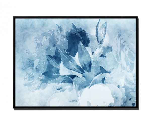 Paul Sinus Art 105x75cm Leinwandbild Petrol Kunst Blumen