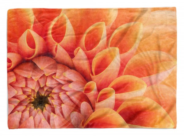 Paul Sinus Art Handtuch Strandhandtuch Saunatuch Kuscheldecke mit Fotomotiv Dahlie Blume Blüte