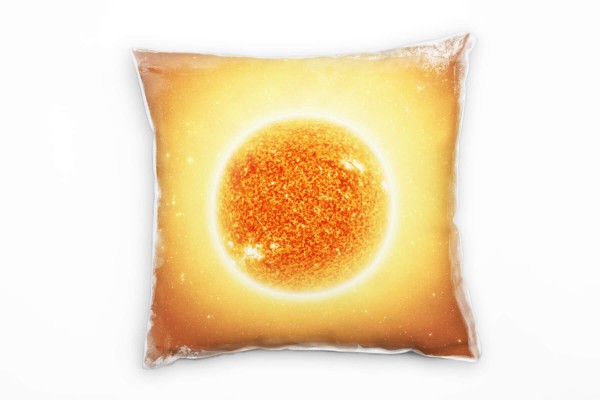 Paul Sinus Art Abstrakt, Natur, Sonne, orange, gelb Deko Kissen 40x40cm für Couch Sofa Lounge Zierkissen