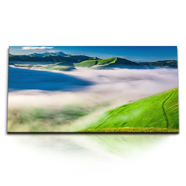 Paul Sinus Art Kunstdruck Bilder 120x60cm Castelluccio Umbrien Italien Berge Hügel Nebel