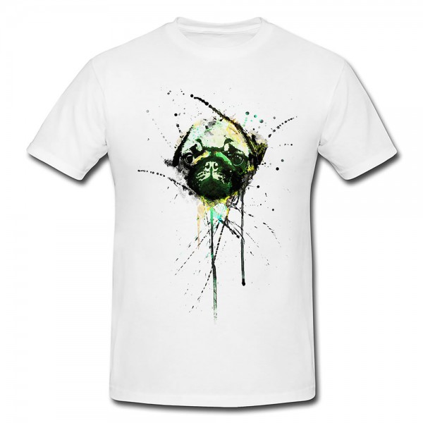 Paul Sinus Art Mops Face Premium Herren und Damen T-Shirt Motiv aus Paul Sinus Aquarell