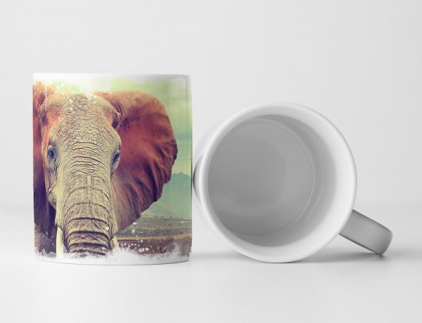 Paul Sinus Art Tasse Geschenk Tierfotografie – Wilder afrikanischer Elefant Kenia