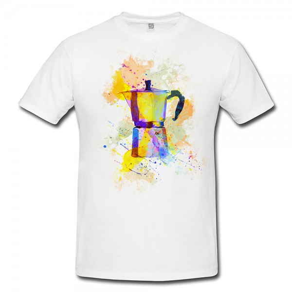 Paul Sinus Art Espressokocher Herren T- Shirt , Stylisch aus Paul Sinus Aquarell Color