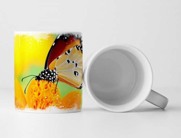 Paul Sinus Art Tasse Geschenk Naturfotografie – Schmetterling und Blume