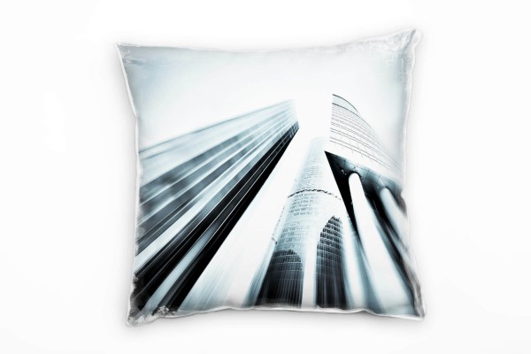 Paul Sinus Art Urbanes und City, Hochhäuser, Lichtstrahlen Deko Kissen 40x40cm für Couch Sofa Lounge Zierkissen