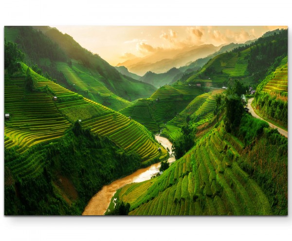 Paul Sinus Art Mu Cang Chai  Reisterrassen - Leinwandbild