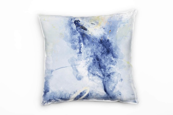 Paul Sinus Art Ice Bear III Deko Kissen Bezug 40x40cm für Couch Sofa Lounge Zierkissen