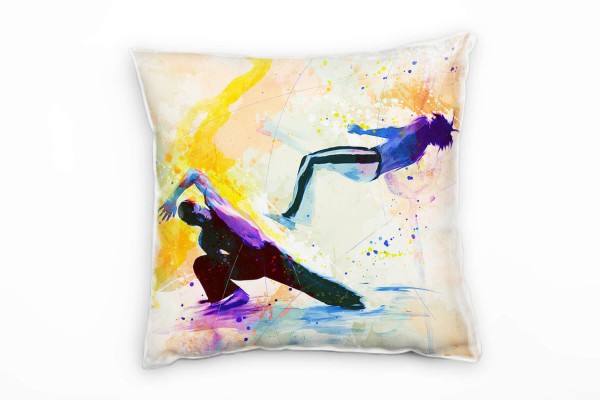 Paul Sinus Art Capoeira I Deko Kissen Bezug 40x40cm für Couch Sofa Lounge Zierkissen