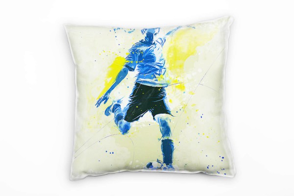 Paul Sinus Art Fussball Deko Kissen Bezug 40x40cm für Couch Sofa Lounge Zierkissen