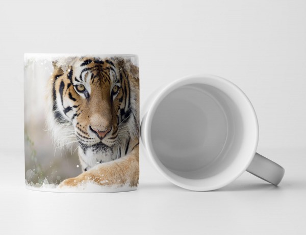 Paul Sinus Art Tasse Geschenk Tierfotografie – Gesicht eines Tigers auf Felsen