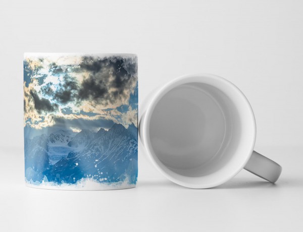 Paul Sinus Art Tasse Geschenk Landschaftsfotografie – Himalaya Gebirge mit Sonnenstrahlen Indian