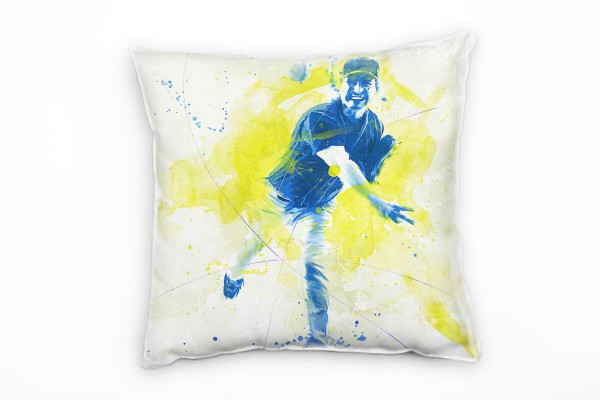 Paul Sinus Art Baseball Deko Kissen Bezug 40x40cm für Couch Sofa Lounge Zierkissen