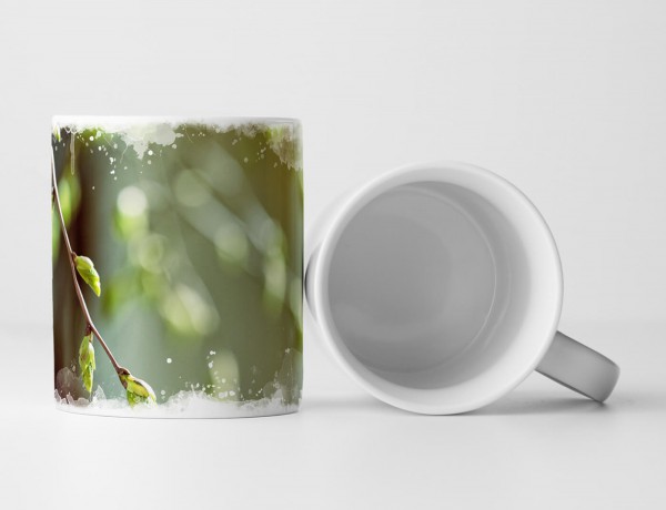 Paul Sinus Art Tasse Geschenk Naturfotografie – Zweig im Frühlingslicht