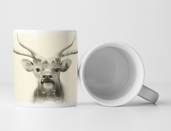 Paul Sinus Art Tasse Geschenk Bild – Die Stille im Rentier