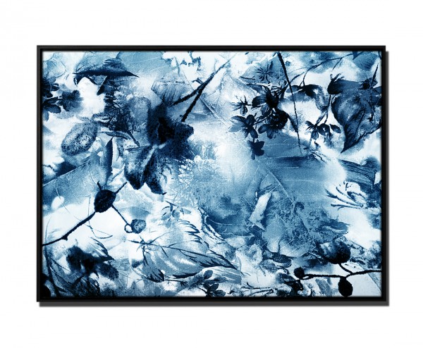 Paul Sinus Art 105x75cm Leinwandbild Petrol Batik Laub