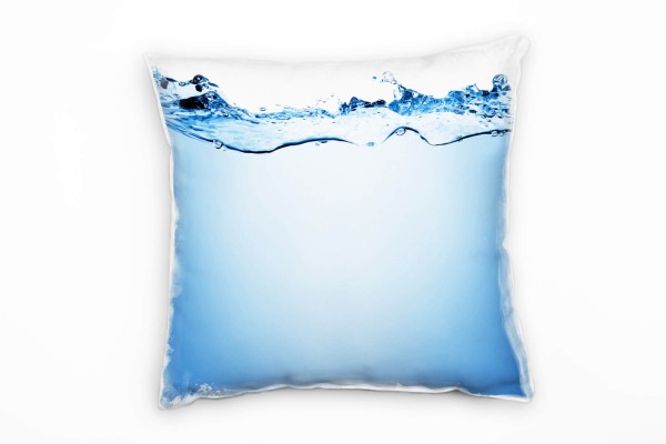 Paul Sinus Art künstlerische Fotografie, Wasser, blau Deko Kissen 40x40cm für Couch Sofa Lounge Zierkissen