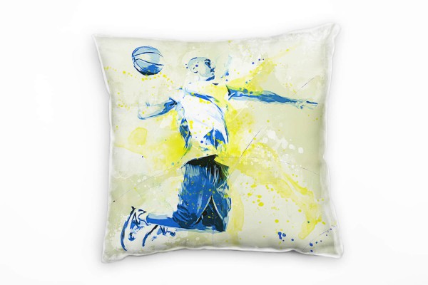 Paul Sinus Art Basketball IV Deko Kissen Bezug 40x40cm für Couch Sofa Lounge Zierkissen