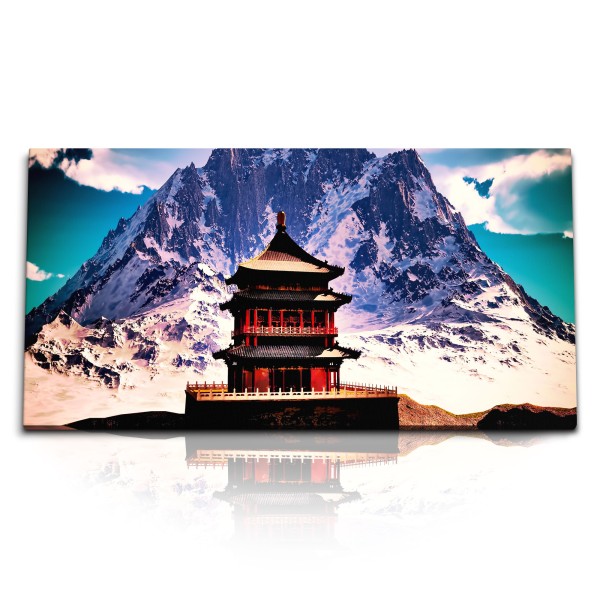 Paul Sinus Art Kunstdruck Bilder 120x60cm Buddhistischer Tempel in den Bergen Asien