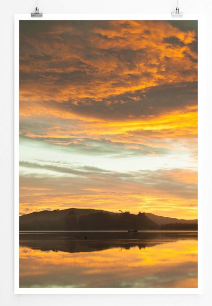 Paul Sinus Art 60x90cm Landschaftsfotografie Poster Waikawa Bay bei Sonnenaufgang Neuseeland